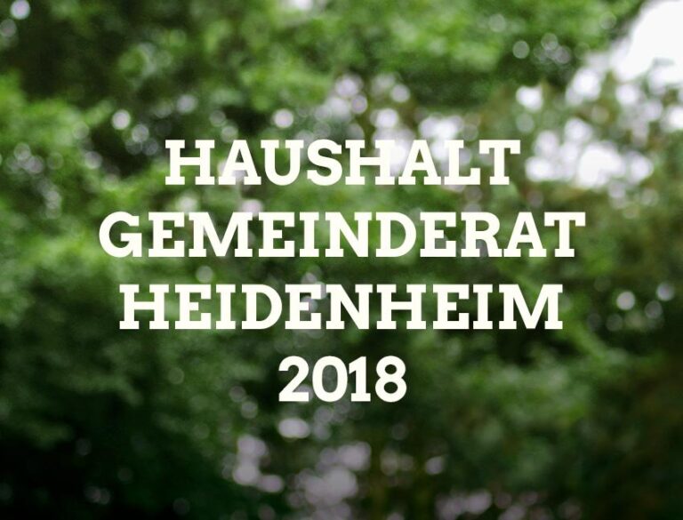 Haushaltsrede Gemeinderat Heidenheim 2018