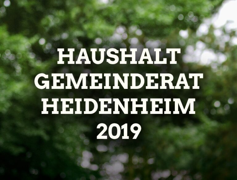 Haushaltsrede Gemeinderat Heidenheim 2019